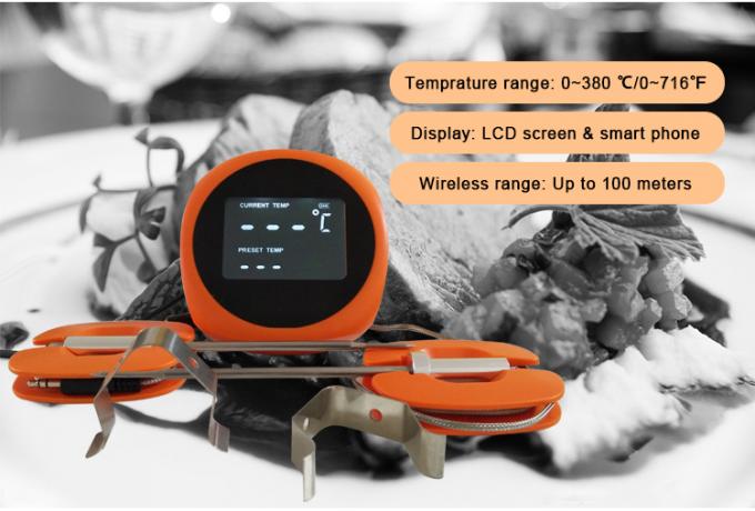 Έξυπνο θερμόμετρο κρέατος φούρνων ΣΧΑΡΩΝ Bluetooth με 6 ελέγχους βαθμού τροφίμων